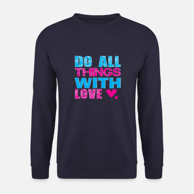 Do All Things With Love - Unisex Pullover - Navy