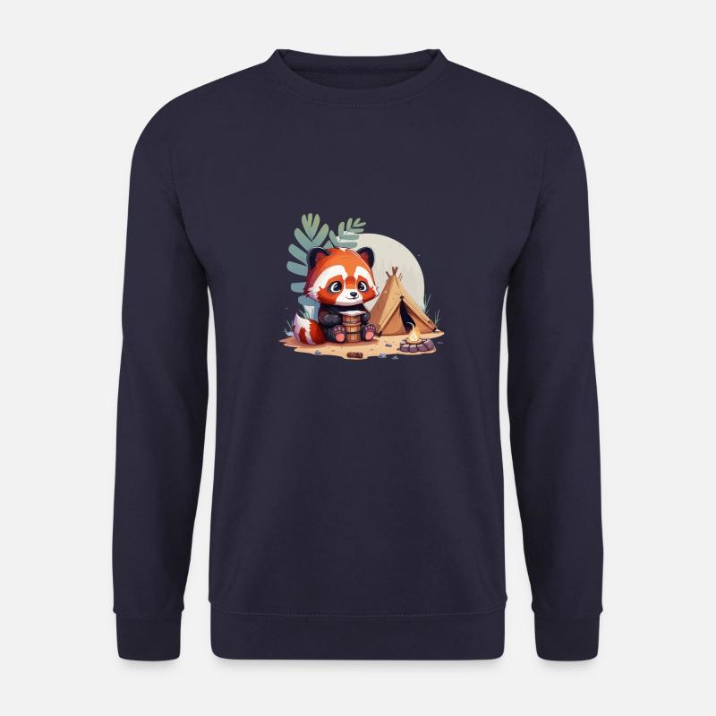 roter Panda beim Camping - Unisex Pullover - Navy
