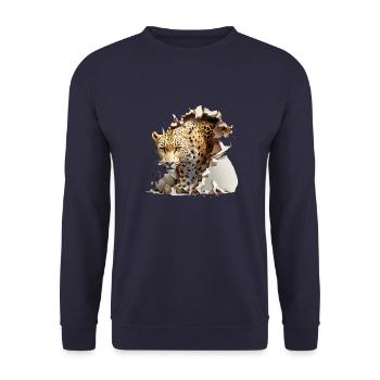 Der Leopard - Unisex Pullover - Navy - Vorne - Alina (178cm) & Michal (187cm)