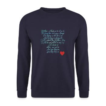 mothers day love - Unisex Sweatshirt - navy - Front - Alina (178cm) & Michal (187cm)
