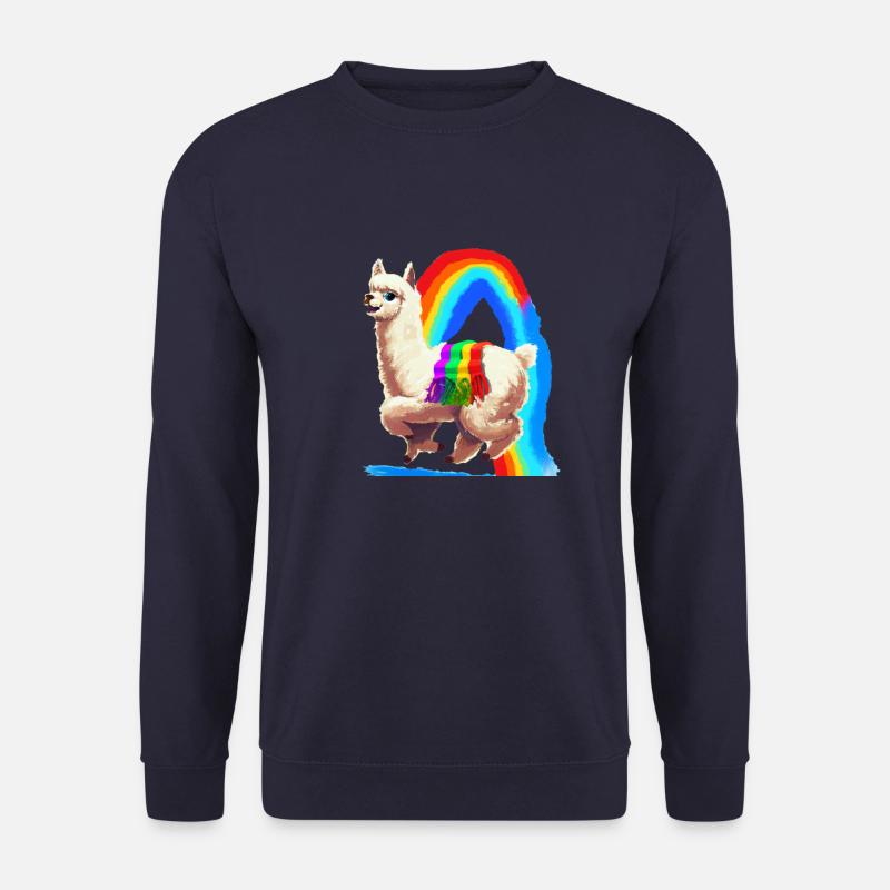 Regenbogen Alpaka - Unisex Pullover - Navy