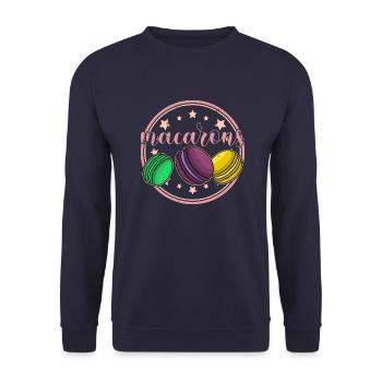 Konditor Kekse Makronen Dessert Italien Spruch - Unisex Pullover - Navy - Vorne - Alina (178cm) & Michal (187cm)