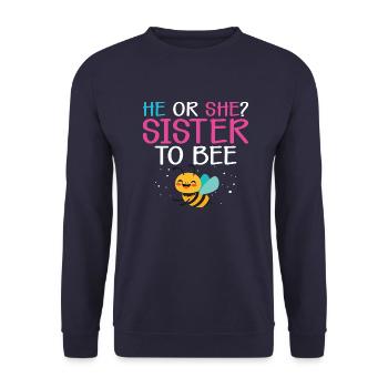 He or She Sister to Bee - Unisex Sweatshirt - navy - Front - Alina (178cm) & Michal (187cm)