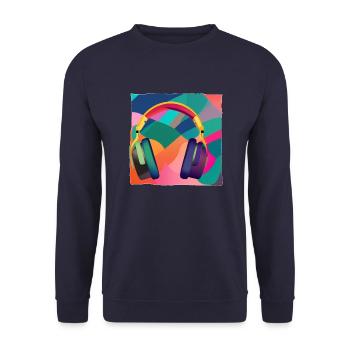 Kopfhörer - Unisex Pullover - Navy - Vorne - Alina (178cm) & Michal (187cm)