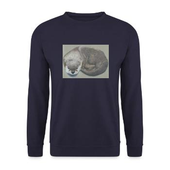 Loutre 12 03 2023 - Sweat-shirt Unisexe - marine - Devant - Alina (178cm) & Michal (187cm)