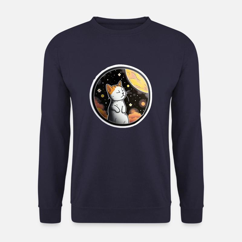 Katze im Kosmos Kätzchen Weltraum Sticker - Unisex Pullover - Navy