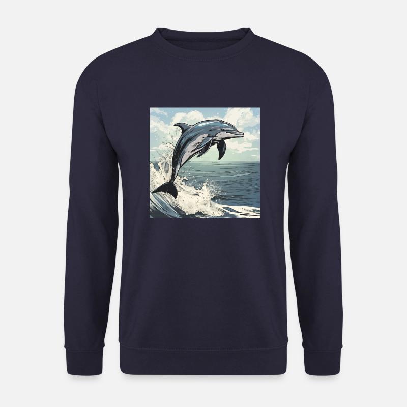 FOX0610 dolphin - Unisex Pullover - Navy