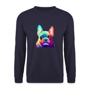 Hunde Hund Französische Bulldogge Hundehalter - Unisex Pullover - Navy - Vorne - Alina (178cm) & Michal (187cm)