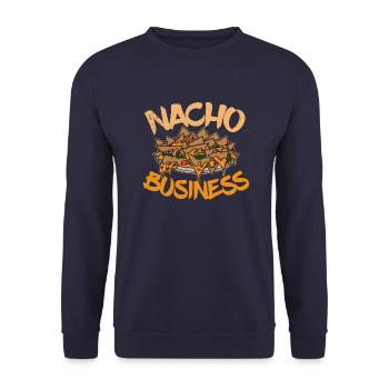 Nachos Jalapenos melted Cheese Mexico Mexican - Unisex Pullover - Navy - Vorne - Alina (178cm) & Michal (187cm)