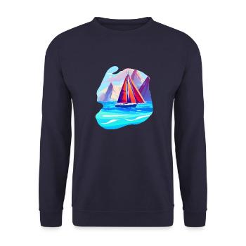Sailing Sailing Sailboat Sailing Ship - Unisex Sweatshirt - navy - Front - Alina (178cm) & Michal (187cm)
