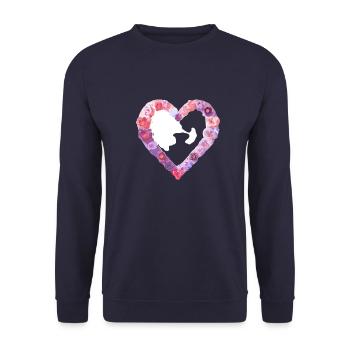 Valentine's Day Love Engagement Mother's Day Wedding - Unisex Sweatshirt - navy - Front - Alina (178cm) & Michal (187cm)