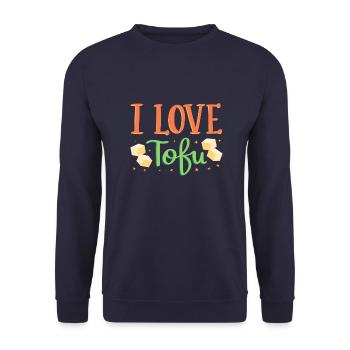 J'aime de tofu - Sweat-shirt Unisexe - marine - Devant - Alina (178cm) & Michal (187cm)
