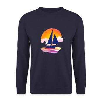 Sailing Sailing Sailing Sailing Sailboat - Unisex Sweatshirt - navy - Front - Alina (178cm) & Michal (187cm)