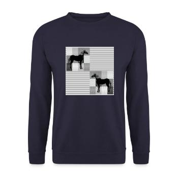 Pferd - Unisex Pullover - Navy - Vorne - Alina (178cm) & Michal (187cm)