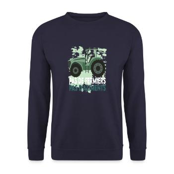 Pas de fermiers pas d'aliments - Sweat-shirt Unisexe - marine - Devant - Alina (178cm) & Michal (187cm)