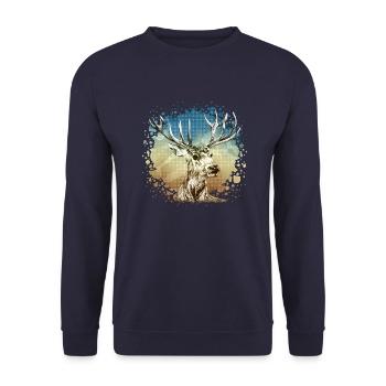 Hirsch - Unisex Pullover - Navy - Vorne - Alina (178cm) & Michal (187cm)
