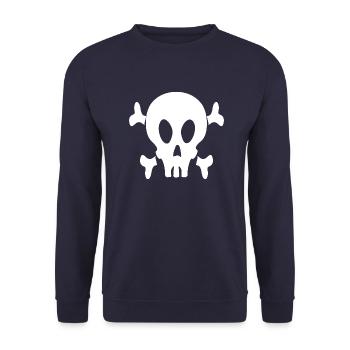 Skull Sunflower Shirt Floral Bandana Skeleton - Unisex Sweatshirt - navy - Front - Alina (178cm) & Michal (187cm)