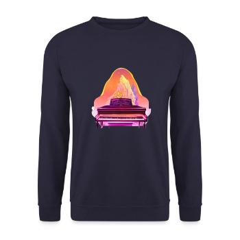 Klavierspieler Klavier Piano Geschenk Pianist - Unisex Pullover - Navy - Vorne - Alina (178cm) & Michal (187cm)