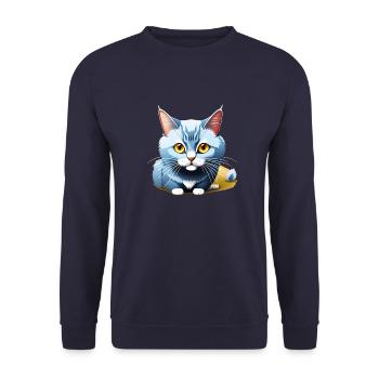Blue Kitten - Unisex Sweatshirt - navy - Front - Alina (178cm) & Michal (187cm)