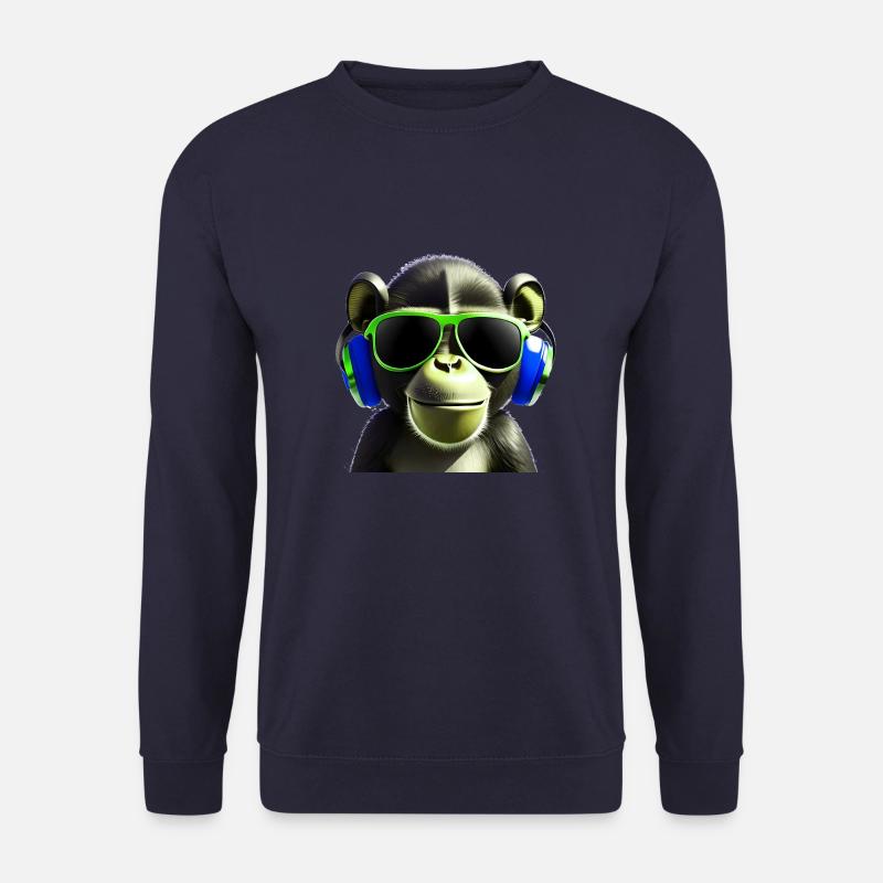 Cooler Affe mit Sonnenbrille - Unisex Pullover - Navy