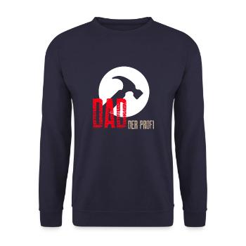 Papa Design Dad der Profi - Unisex Pullover - Navy - Vorne - Alina (178cm) & Michal (187cm)