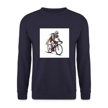Road Warrior - Viking Warrior Road Cyclist - Sweat-shirt Unisexe - marine - Devant - Alina (178cm) & Michal (187cm)