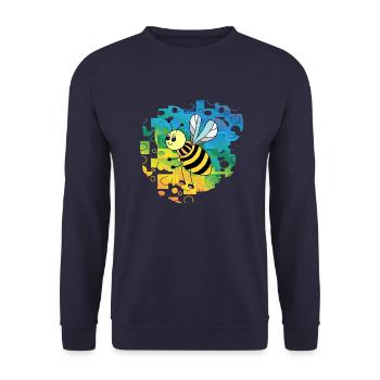Biene - Unisex Pullover - Navy - Vorne - Alina (178cm) & Michal (187cm)