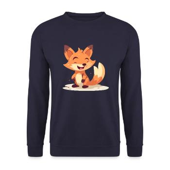 Clever Fox - Unisex Sweatshirt - navy - Front - Alina (178cm) & Michal (187cm)