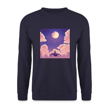 mono._"Dreams of Sky" official fan merch - Unisex Pullover - Navy - Vorne - Alina (178cm) & Michal (187cm)
