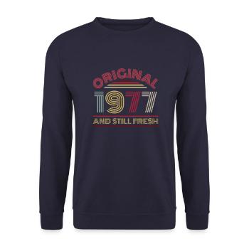 Vintage 1977 - Unisex Sweatshirt - navy - Front - Alina (178cm) & Michal (187cm)