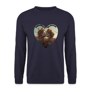 Les papillons dans l’estomac sont des sentiments merveilleux - Sweat-shirt Unisexe - marine - Devant - Alina (178cm) & Michal (187cm)
