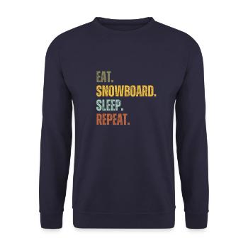 EAT SNOWBOARD SLEEP REPEAT - Unisex Sweatshirt - navy - Front - Alina (178cm) & Michal (187cm)
