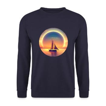 Naviguer au coucher du soleil - Sweat-shirt Unisexe - marine - Devant - Alina (178cm) & Michal (187cm)