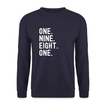 Vintage 1981 - Unisex Sweatshirt - navy - Front - Alina (178cm) & Michal (187cm)