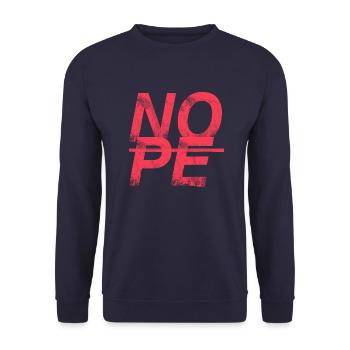 NOPE - sei kein Ja - Sager! - Unisex Pullover - Navy - Vorne - Alina (178cm) & Michal (187cm)