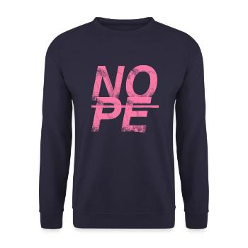 NOPE - sei kein Ja - Sager! - Unisex Pullover - Navy - Vorne - Alina (178cm) & Michal (187cm)