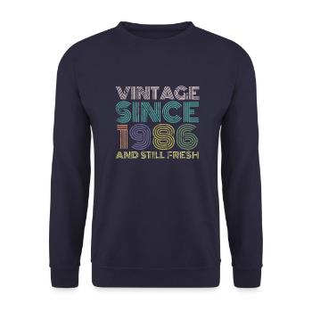 Vintage 1986 - Unisex Sweatshirt - navy - Front - Alina (178cm) & Michal (187cm)