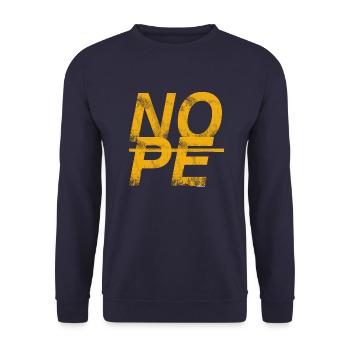 NOPE - sei kein Ja - Sager! - Unisex Pullover - Navy - Vorne - Alina (178cm) & Michal (187cm)