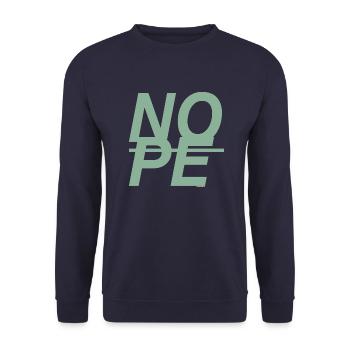 NOPE - sei kein Ja - Sager! - Unisex Pullover - Navy - Vorne - Alina (178cm) & Michal (187cm)