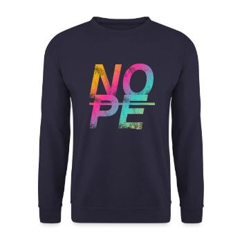 NOPE - sei kein Ja - Sager! - Unisex Pullover - Navy - Vorne - Alina (178cm) & Michal (187cm)