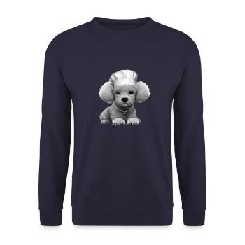 Pudel Hundehalter Pudelwelpe Hundeliebe Hundewelpe - Unisex Pullover - Navy - Vorne - Alina (178cm) & Michal (187cm)