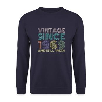 Vintage 1969 - Unisex Sweatshirt - navy - Front - Alina (178cm) & Michal (187cm)