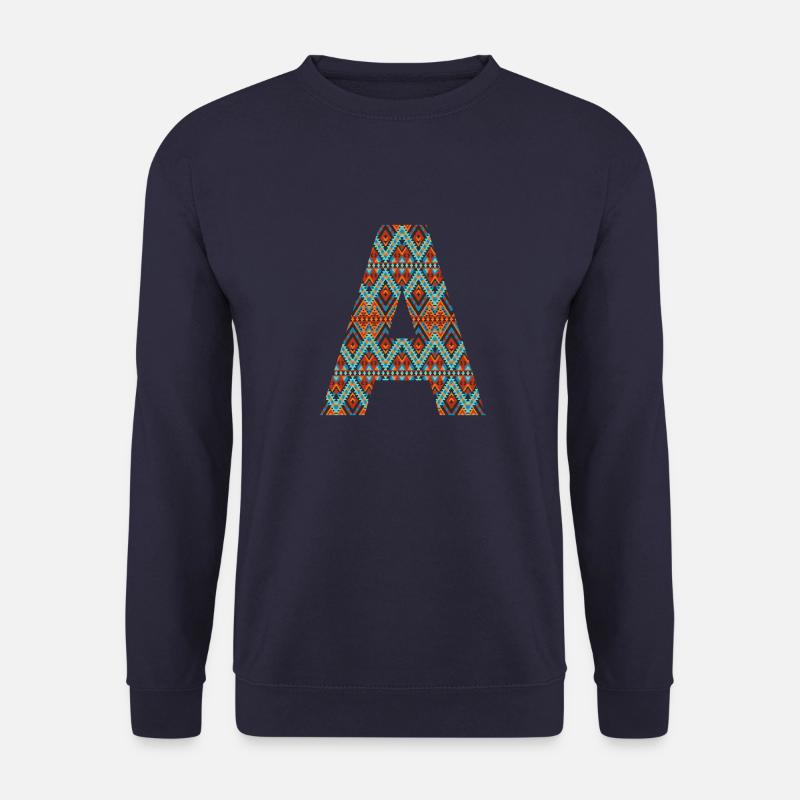 Buchstabe A- Boho-Design - Unisex Pullover - Navy