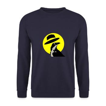 Yellow Cool Crow - Unisex Sweatshirt - navy - Front - Alina (178cm) & Michal (187cm)