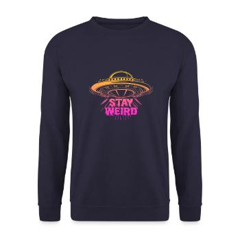 Stay Weird - Unisex Sweatshirt - navy - Front - Alina (178cm) & Michal (187cm)