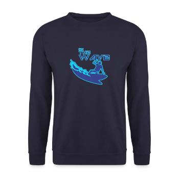Auf der Welle - Unisex Pullover - Navy - Vorne - Alina (178cm) & Michal (187cm)