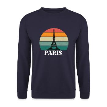 Rétro Paris - Sweat-shirt Unisexe - marine - Devant - Alina (178cm) & Michal (187cm)