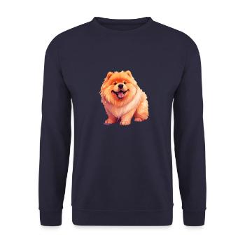 Chow Chow Kunst - Unisex Pullover - Navy - Vorne - Alina (178cm) & Michal (187cm)