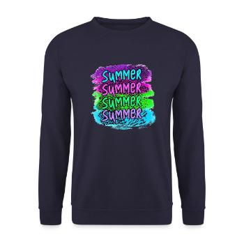 sommer surfen kroatien strand paradies party vibes usa - Unisex Pullover - Navy - Vorne - Alina (178cm) & Michal (187cm)