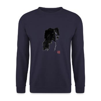 Schwarzer Hund - Unisex Pullover - Navy - Vorne - Alina (178cm) & Michal (187cm)